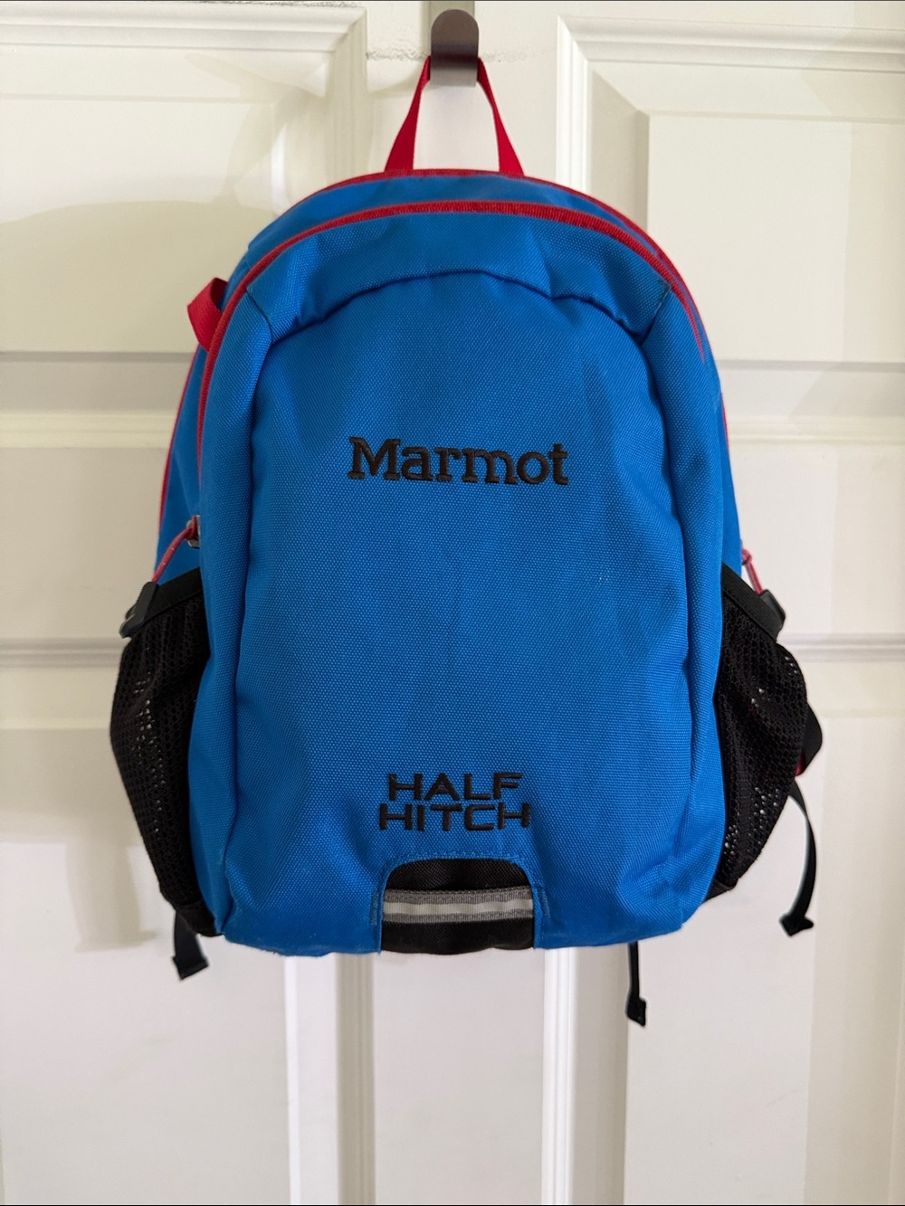 Marmot Blue Backpack with Red Accents